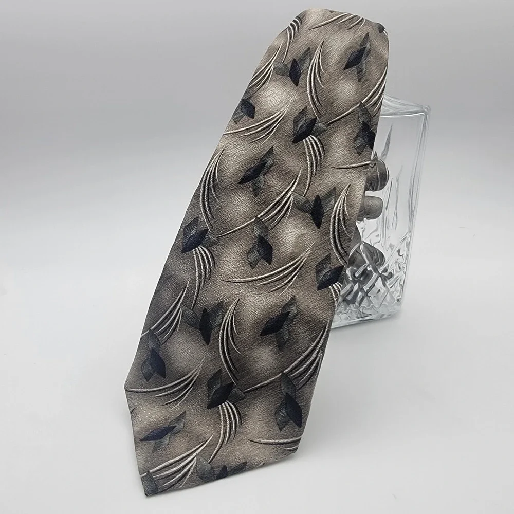 Pierre Cardin 100% Silk Gray/blue/Teal Tie‎
